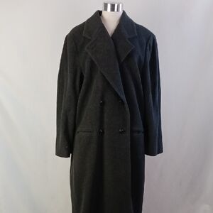 Double-Breasted Grey Wool Coat.